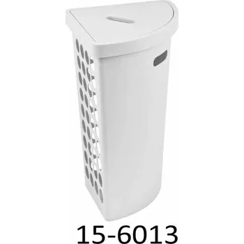 Koš na prádlo DOTS 45 L rohový - bílý - PLAST TEAM 15-6013-bi