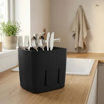 Organizace kuchyně Odkapávač na příbory s táckem DAILY INTERNATIONAL HOME RUBY černý