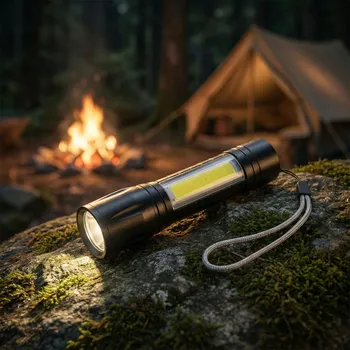 Lampička LED svítilna se 2 druhy světla a nabíjecím kabelem DAILY INTERNATIONAL HOME 9,5 cm černá