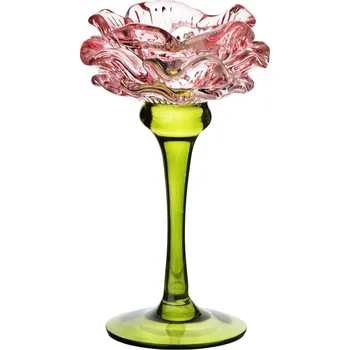 Svícen Svícen Julietta 16 cm zelený/růžový