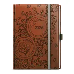 Týdenní diář 2026 Baloušek B6 Prokop - Vivella extra - hnědá - Káva