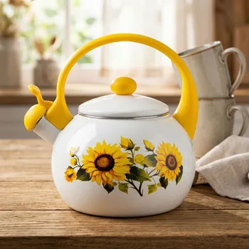 Konvice na čaj Smaltovaná konvice s píšťalkou ODELO AMELIO SUNFLOWER 2,2 l