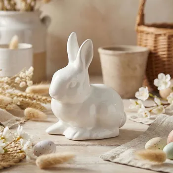 Velikonoční dekorace Dekorační figurka zajíc ODELO 16×14 cm bílá