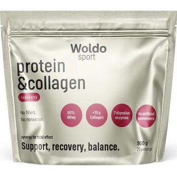 Protein WPC Protein Malina 900 g – se syrovátkovým proteinem a kolagenem