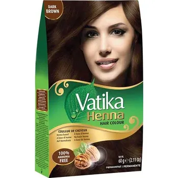 Barva na vlasy Dabur Přírodní hennová barva na vlasy Vatika tmavá hnědá Dark Brown