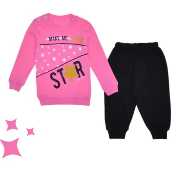 Kojenecká souprava Dětská dívčí tepláková souprava potisk hvězdy Star 80 cm