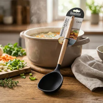 Naběračka Silikonová naběračka na polévku HOMEDELUX CALIS 32 cm černá