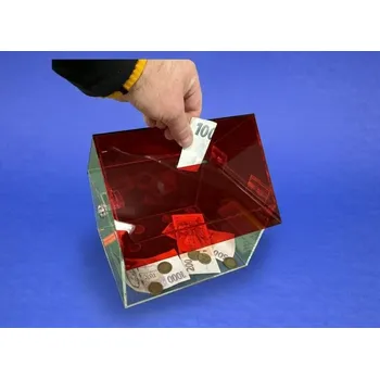 Příruční pokladna Kasička, pokladnička domeček 250x200x250 mm + zámek