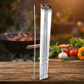 Grilovací jehly na špízy DAILY INTERNATIONAL HOME BBQ STICKS 60 cm stříbrné 6 ks