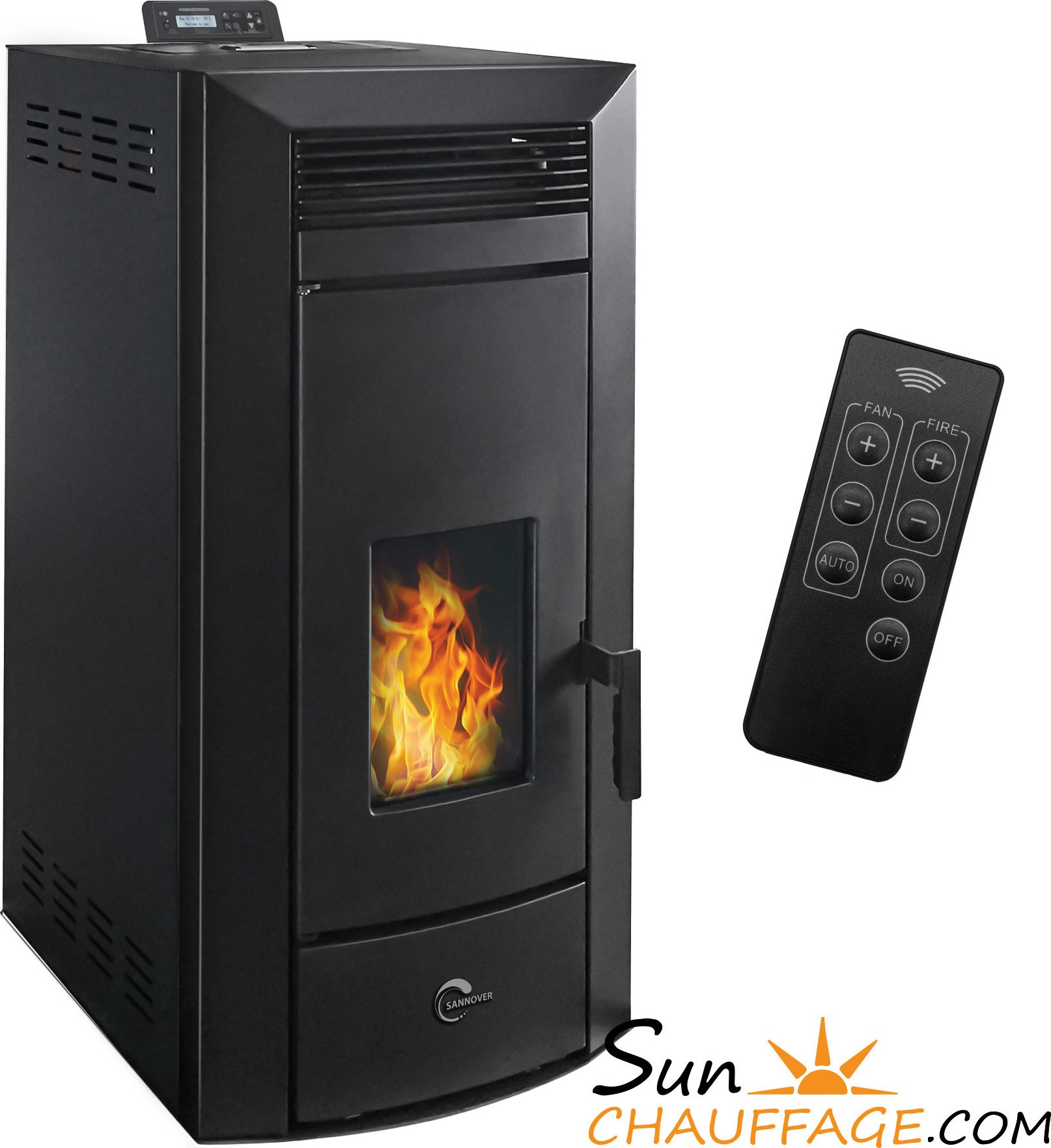 Sannover Peletová kamna KLEONA, s teplovodním výměníkem, černá
