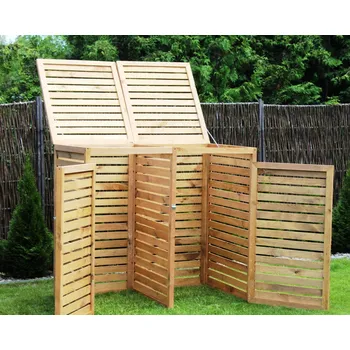 Přístřešek na popelnici Vingo Kryt na popelnici – světle hnědý, 137x84x127