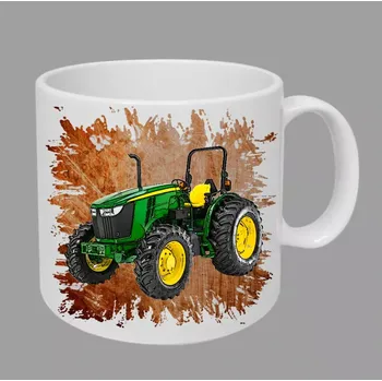 Moon River John Deere 5075M hrnek s traktorem oranžový obsah 330 ml (hrneček traktor)