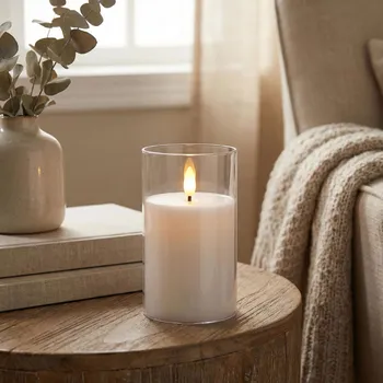 Lampička Plastová LED svíčka DAILY INTERNATIONAL HOME 7 × 15 cm bílá