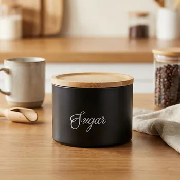 Dóza na potraviny Sada ocelových dóz ODELO STINE 13,5 cm černá 3 ks