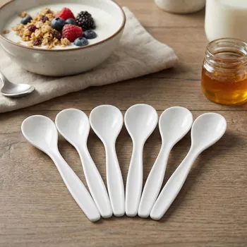 Příbor Jogurtové lžičky DAILY INTERNATIONAL HOME RONI 15 × 3 cm bílé 6 ks