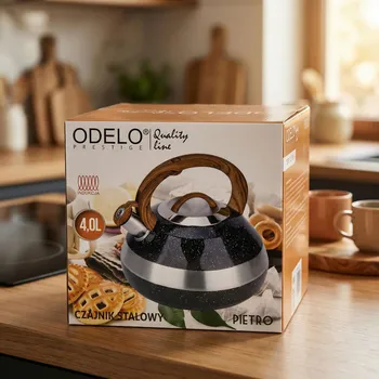 Konvice na čaj Nerezová konvice na indukci ODELO PRESTIGE LINE PIETRO 4 l černá
