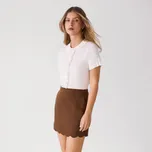 Reserved - Lněná mini sukně - hnědá - 445IK-88X - 445IK-88X-M