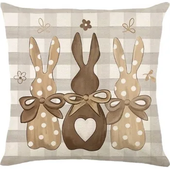 Povlak na polštářek Lněný povlak na polštář BUNNY HEART 45x45 cm, béžový