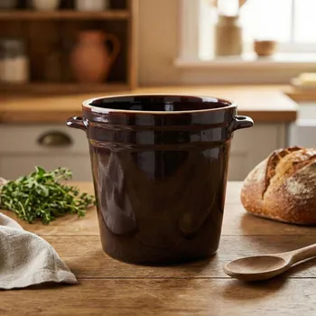 Hrnec Vysoký kameninový hrnec SMAKI BABUNI 2 l tmavě hnědý