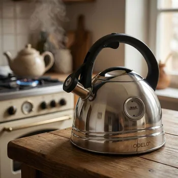 Konvice na čaj Čajník s píšťalkou ODELO ROWEN 2,7 l stříbrný