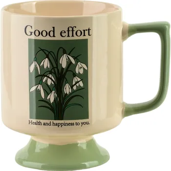 Porcelánový hrnek REJKA 300 ml krémový/zelený