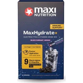 Hydratační prášek + Imunita, příchuť černý rybíz a arónie 128 g (8 x 16 g)