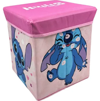 Úložný box Aymax Taburet LILO A STITCH růžový 30×30×30 cm