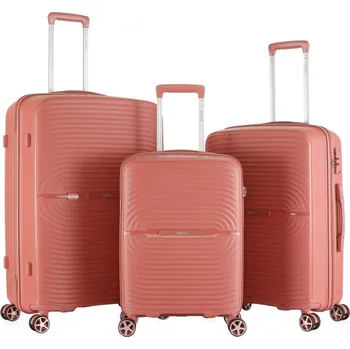 Sada cestovních kufrů HIGHBURY Venice HBY-0179/3 PP 86 L - růžová