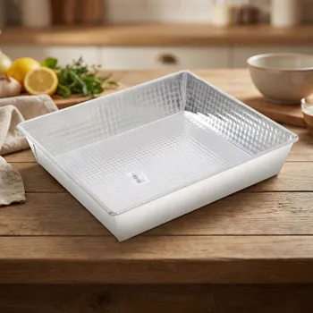 Plech na pečení Plech na pečení s profilovaným dnem DAILY INTERNATIONAL HOME 26 × 28 × 6 cm stříbrný
