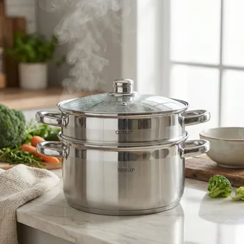 Hrnec Parní hrnec s poklicí ODELO MARVIN 24 cm stříbrný 3 díly