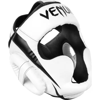 Chránič hlavy na box a bojový sport Přilba na box/MMA Venum Elite Headgear White/Black