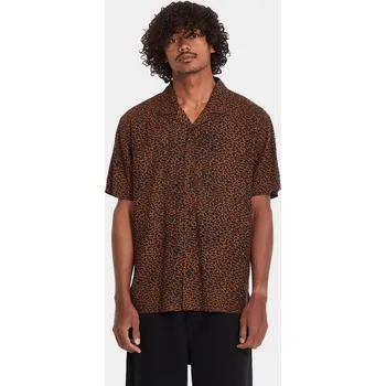 Pánské oblečení Volcom Utopias Print (brown horn) L, hnědá