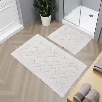 Koupelnová předložka Sada bavlněných koupelnových koberců BOSTON 12 - krémová Šířka: 60 cm | Délka: 100 cm