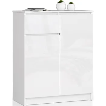 Komoda Komoda Kiara 80 cm 2 skříňky a 1 šuplík bílá lesk