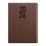 Denní diář 2026 Baloušek A5 Ctirad s výsekem - Wood hnědá