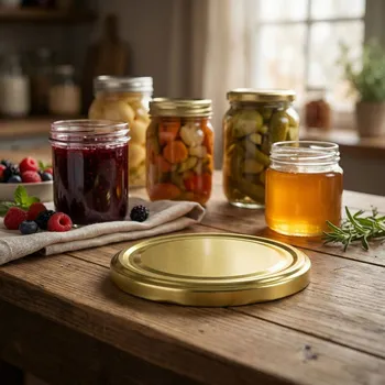 Víčko na zavařovací sklenici Víčka na sklenice 4-západková SMAKI BABUNI fi 82 mm zlatá 10 ks