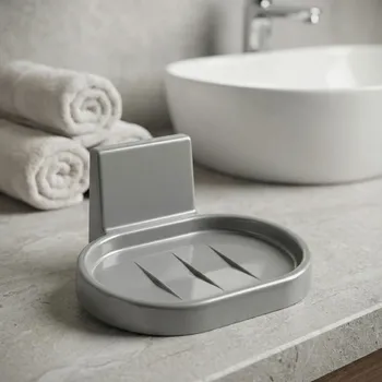 Mýdlenka Plastová mýdlenka DAILY INTERNATIONAL HOME ANDY 14 × 9 cm stříbrná