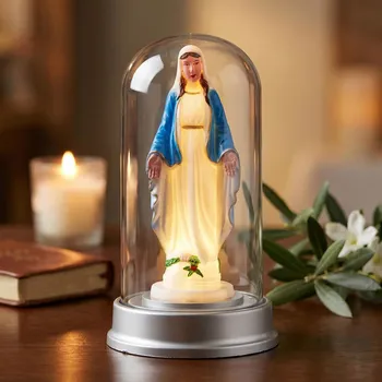Figurka Maria LED DAILY INTERNATIONAL HOME 15 × 9 cm bílo-modrá