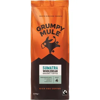 Káva Grumpy Mule BIO Sumatra SCA 84+ zrnková káva Arabica 500g Grumpy Mule BIO Sumatra SCA 84+ zrnková káva Arabica 500g