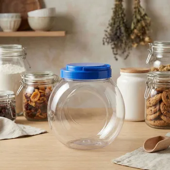 Zavařovací sklenice Plastová nádoba s víčkem SMAKI BABUNI CANDY 2,5 l modrá