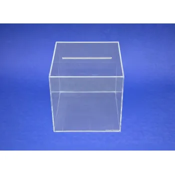 Příruční pokladna Plexi box, krabička 250x250x250 mm se zafrézovaným víkem