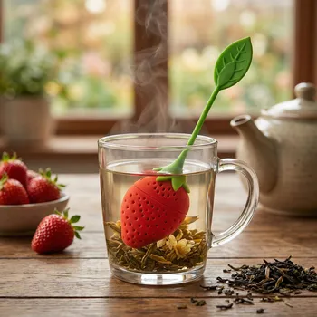 Konvice na čaj Silikonové sítko na čaj ODELO SENSO jahoda 20 cm