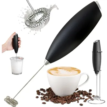 Verk Group Ruční napěňovač mléka na kávu mini elektrický mixér se stojanem