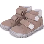 Vlnka Dětské kožené tenisky na suchý zip Pepe hnědá velikost obuv dětské 24