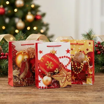 Vánoční dekorace Vánoční dárková taška mix vzorů DAILY INTERNATIONAL HOME 44 × 32 × 11 cm