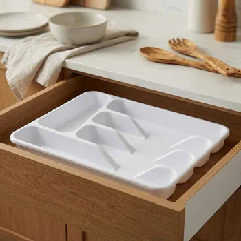 Organizace kuchyně Vložka do zásuvky na příbory 6-komorová DAILY INTERNATIONAL HOME NOLAN bílá