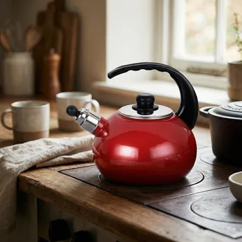 Konvice na čaj Smaltovaná konvice s píšťalkou ODELO ELADIO 2,2 l červená