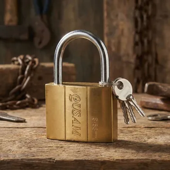 Skříňka na klíč Visací zámek s klíči QUSAM 63 mm zlatý