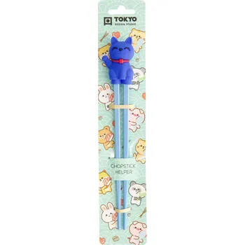 Sada nádobí Tokyo Design Studio Children Chopsticks Lucky Cat Blue 22cm 4664 6/240
