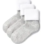 Vlnka 3 páry ponožek s ovčí vlnou Merino froté bílá velikost 47-48